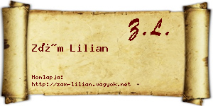 Zám Lilian névjegykártya